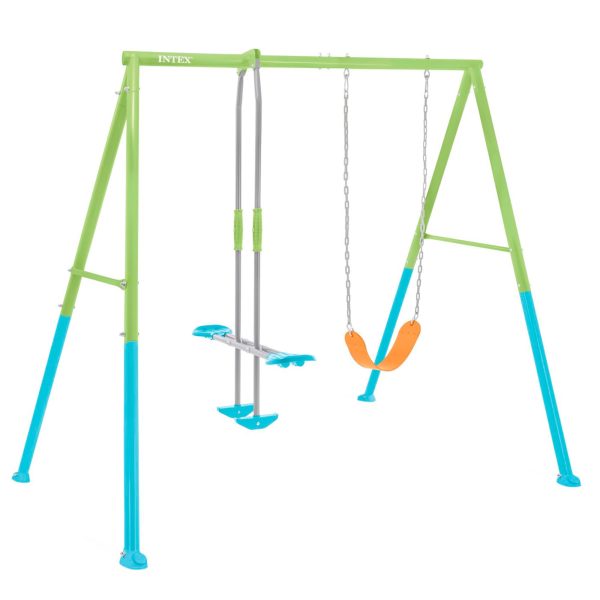 נדנדת חצר צבעונית- מושב גמיש + נדנדה כפולה INTEX 44120